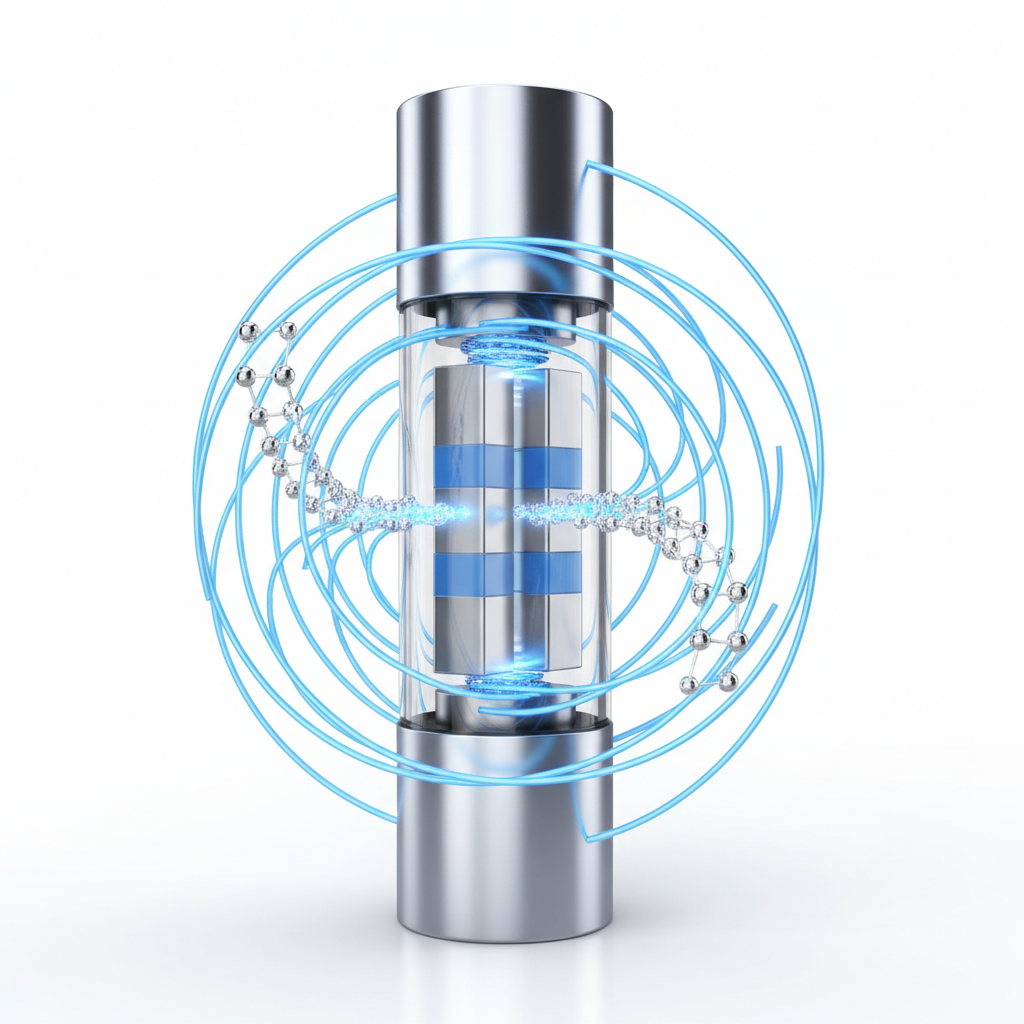 تكنولوجيا المغنطة 3D - كروم أزرق مع مجال مغناطيسي